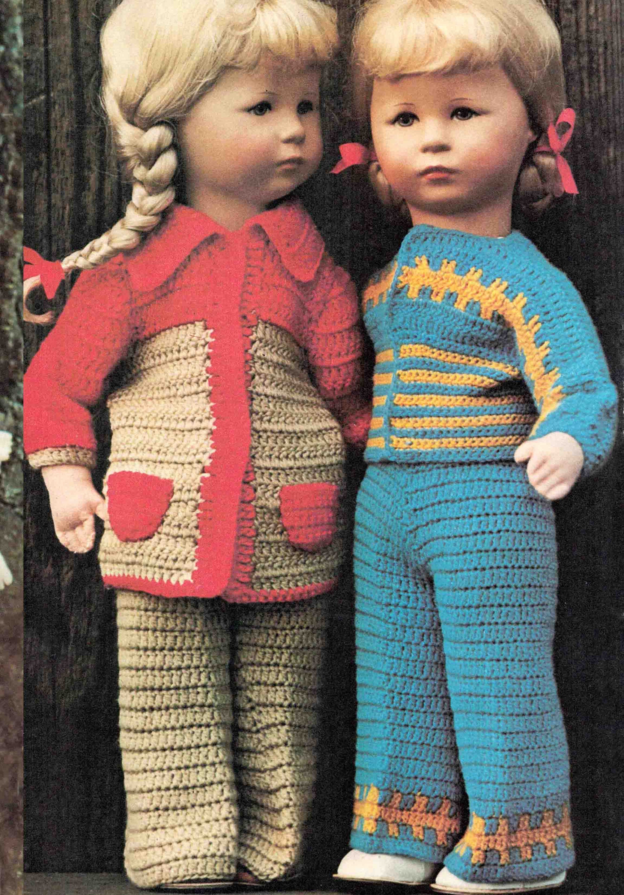 Doll Clothes Crochet Pattern Dolls 52cm 20.1/2" Pant Suits Dress Poncho ...