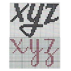 Alphabet Capital and Lower Case Letters Cross Stitch Embroidery Needlepoint Graph pattern Cursive Script Contemporary Swirly