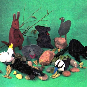 Australian Toys to Make 13 pages Sewing Pattern Guides Koala Kangaroo Platypus Cockatoo Kookaburra Hand Crafted Animals PDF digital download