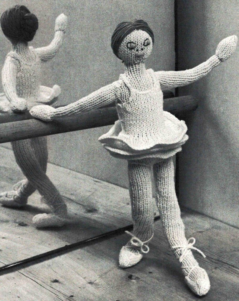 Ballerina Doll Knitting Pattern in ENGLISH 4 Ply Soft Toy Ballet ...