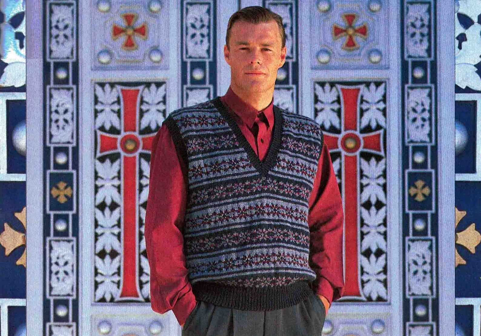 PDF Fair Isle Vest Traditional Knitting Pattern 8 ply Man or Etsy