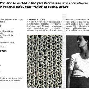 Crossover Lacy Wrap Top Knitting Pattern 2 Yarn Thicknesses Women's 3 ...