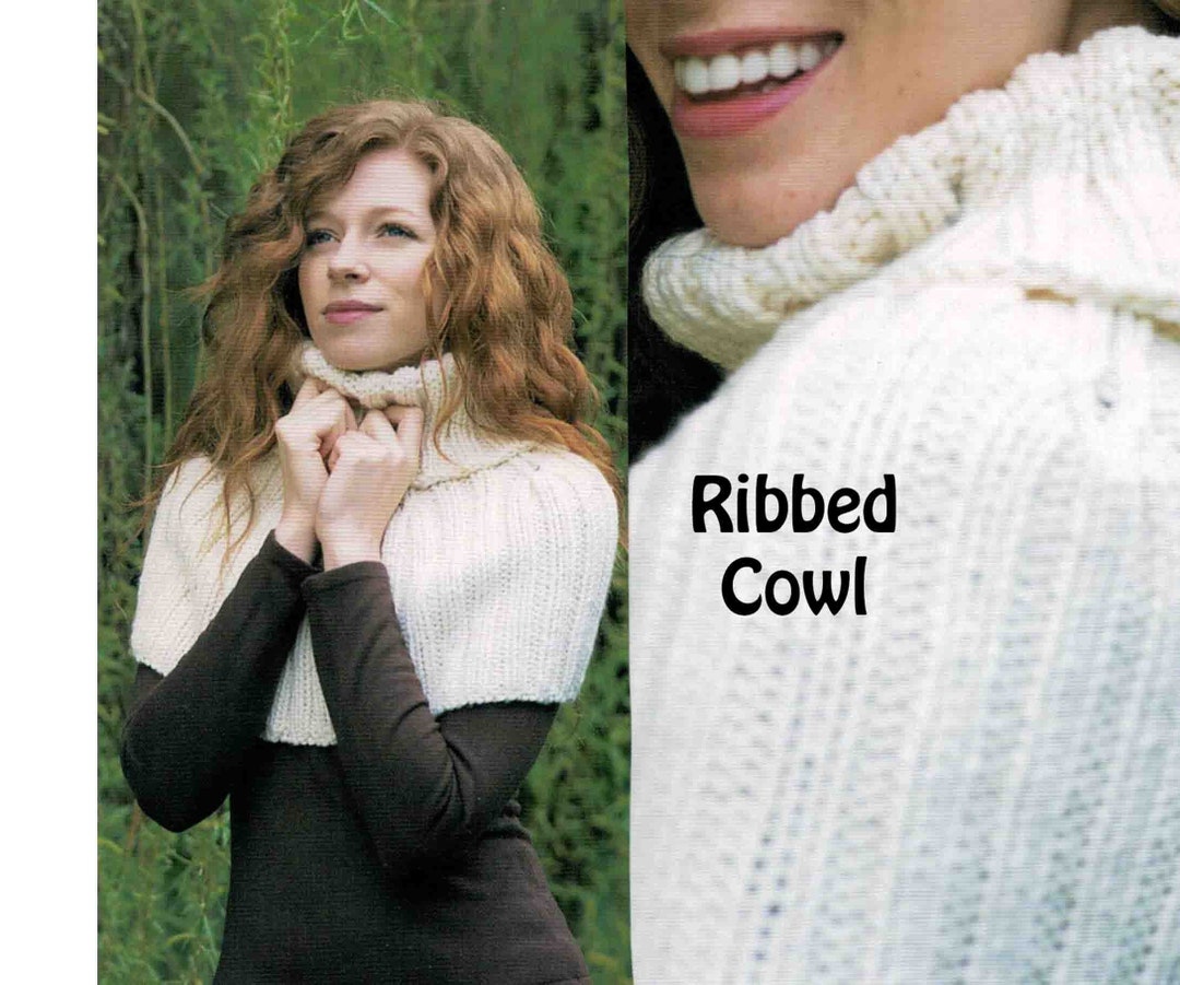Ribbed Cowl Knitting Pattern Super Chunky Cowl Neck Cropped Poncho ...
