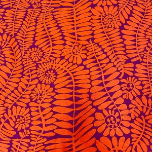 Kaffe Fassett fabric Fronds orange by Brandon Mably - fern in orange pink