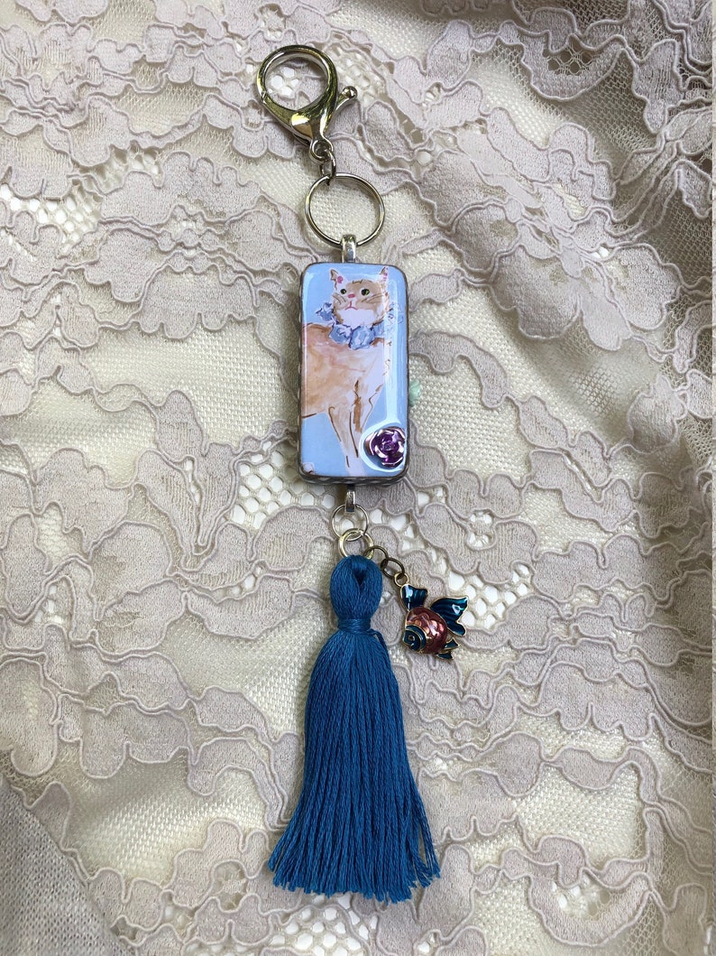 Cat Lover/'s Altered Domino Purse Charm II