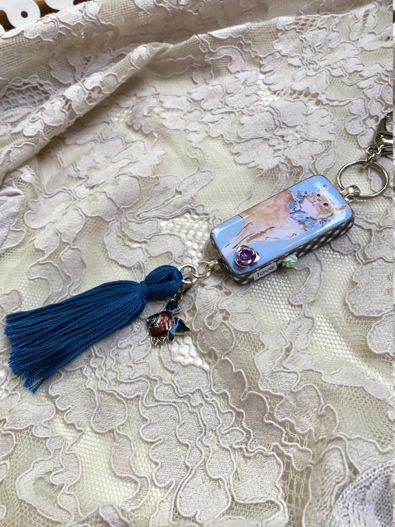 Cat Lover/'s Altered Domino Purse Charm II