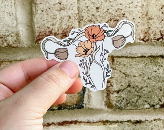 Uterus Sticker | Pro Choice Sticker | Floral Uterus | Floral Anatomy | Womens Reproductive Rights Sticker | Pro Roe Sticker