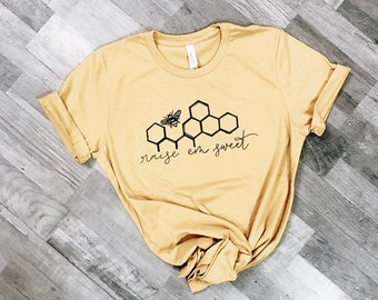 Bee Shirt | Bee Sweet Tee | Honeycomb t-shirt | Bee Happy | Gift for Mom | Mothers Day Idea
