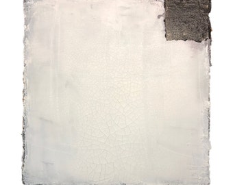 Peinture monochrome minimaliste texturée abstraite originale « Sans titre 2021-1 »