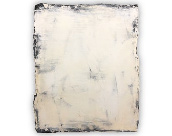 Peinture monochrome minimaliste texturée abstraite originale « Sans titre 2021-2 »