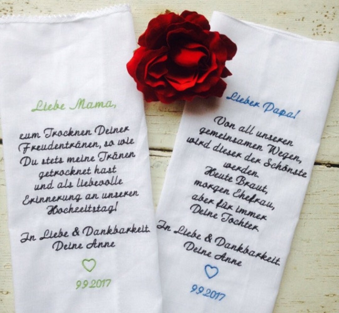 Bestickte Freudentränen Taschentücher für die Hochzeit Etsy.de