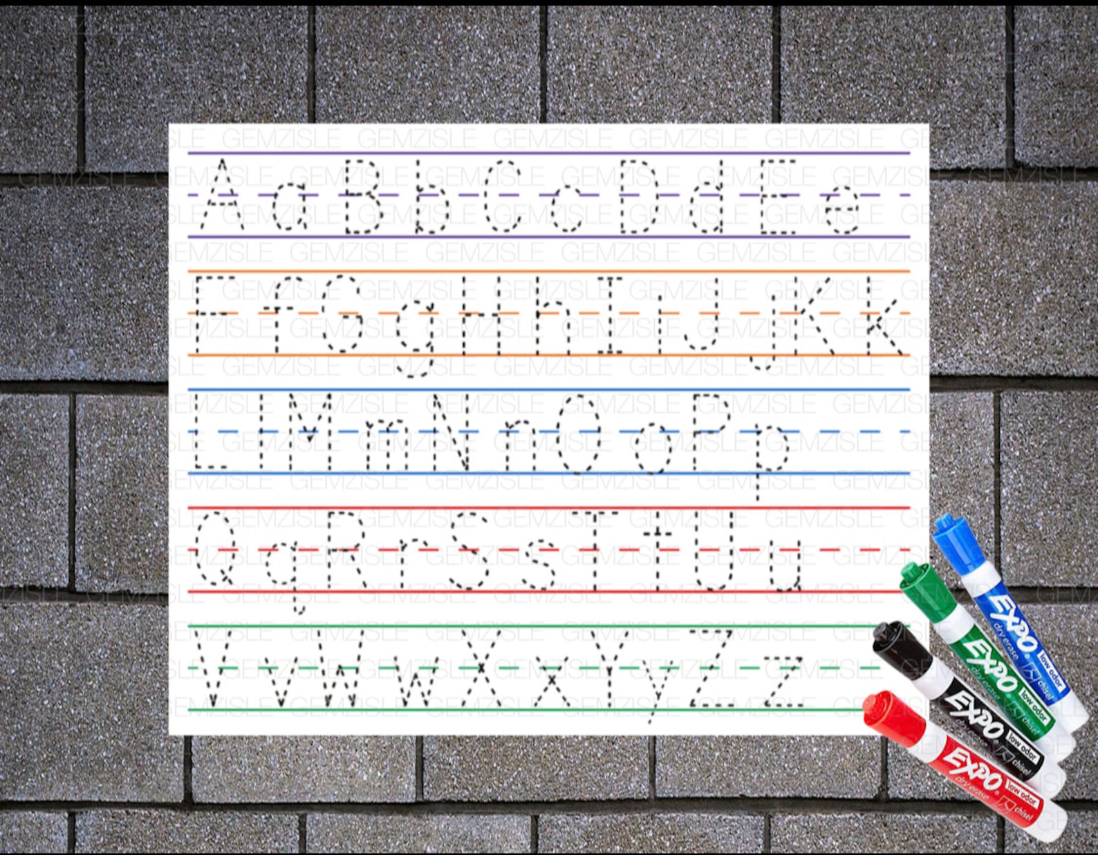 Alphabet Dry Erase Board Digital PNG Etsy