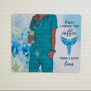 Nurse Drink Coffee Save Lives Bundle Mouse Pad, Journal, Planner - Digital PNG