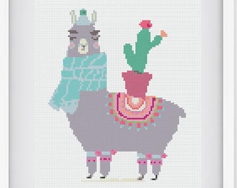 Llama cross stitch | Etsy