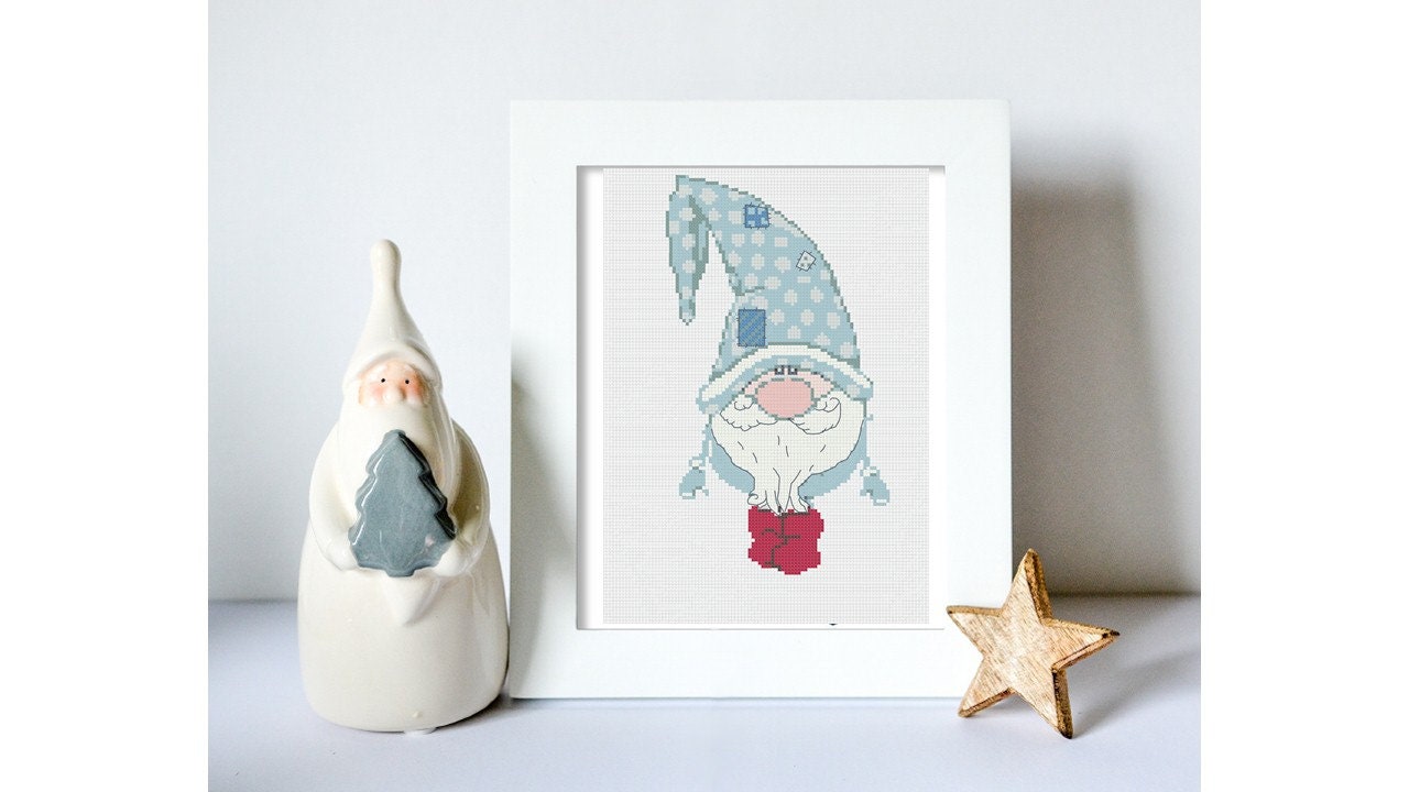 Christmas Cross Stitch Gnome Pattern Dwarf Scandinavian | Etsy