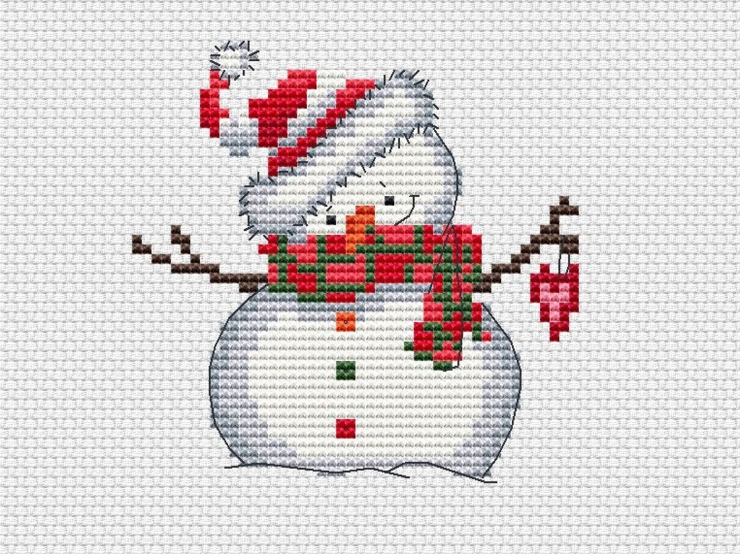 snowman-cross-stitch-pattern-christmas-cross-stitch-pdf-xmas-small-ornament-snowmen-card-for-grandma-cross-stitch-cross-stitch-plastic-etsy