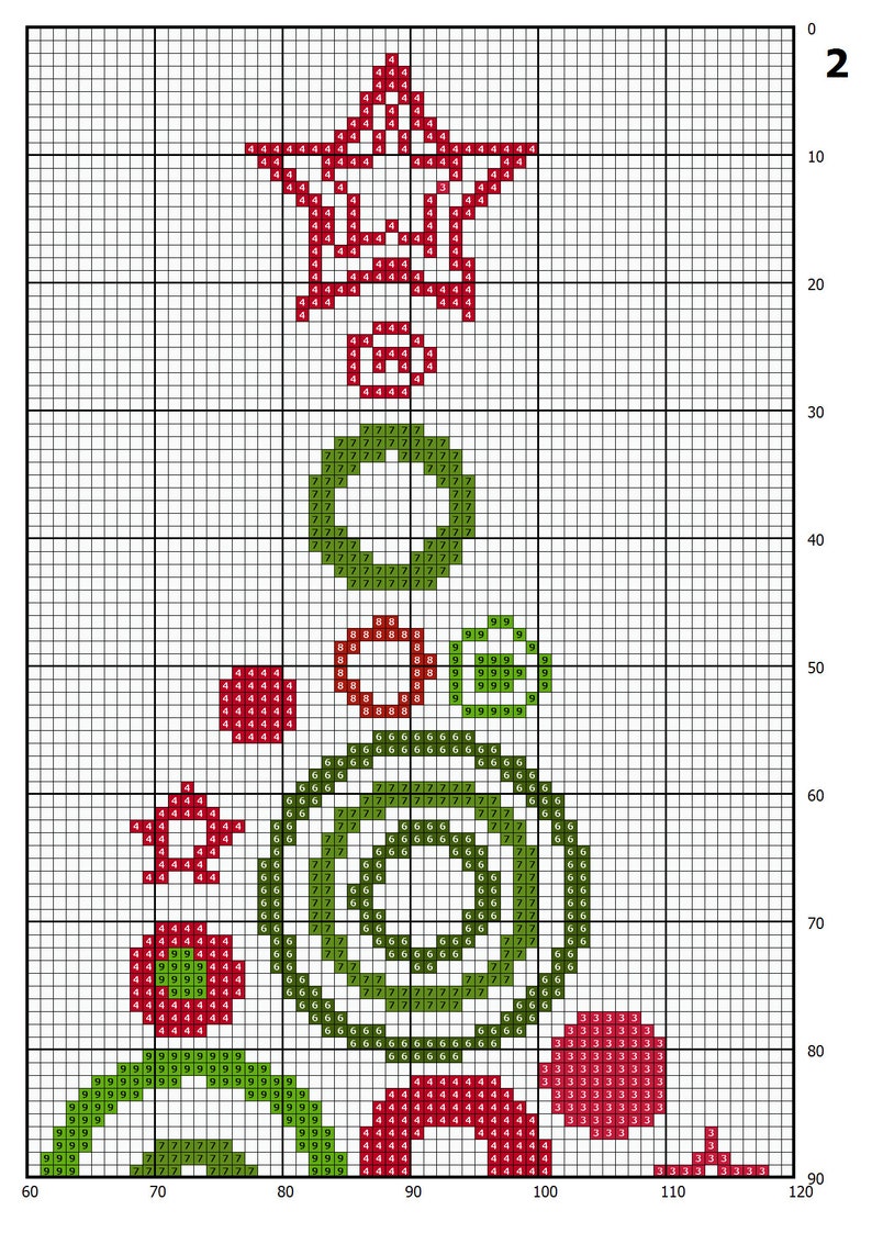 Christmas tree cross stitch pattern pdf Christmas vintage ornament New Year Xmas tree home decor pattern Cute modern Gift Ornament