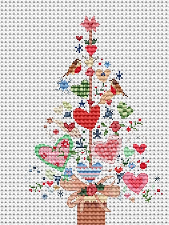 Scandi Hoops Mini Ornaments Cross Stitch Pattern - Stitched Modern