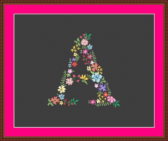 Monogram A Cross Stitch Pattern PDF