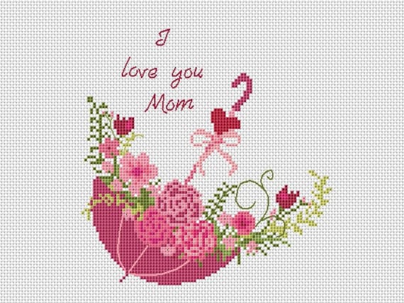 Cross Stitch Embroidery Handicraft DIY Mom And Daughter Pattern Lovely Decor Art