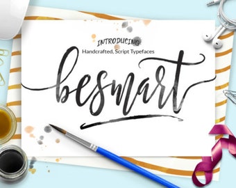 Be Smart font Fonts Digital font Swirly Font Script Font Digital download swash font Handwritten font calligraphy font wedding font Cricut