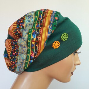 Summer Balloon Hat Beanie Beret Beret Beret 100% Cotton +Jersey Green Orangutan Blue Plated Chemo Alopecia