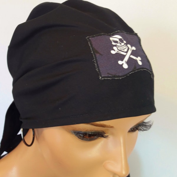 PIRATESTUCH Headwear Cloth Bandanas Death Head Black Grey 100% Cotton Batist Helloween