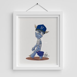 Joe Kelly Print | Baseball | Artwork | Fan Art | Baseball Wall Art | Baseball Prints | Monster Art | Dodger Monster | That One Artist
