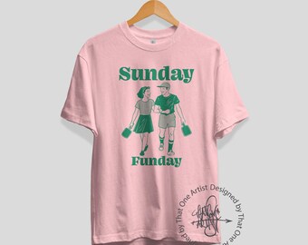 Camiseta de Pickleball "Domingo Divertido" / Camiseta retro vintage de Pickleball / Camiseta linda de Pickleball para parejas / Regalo divertido de Pickleball / Camiseta unisex de Pickleball