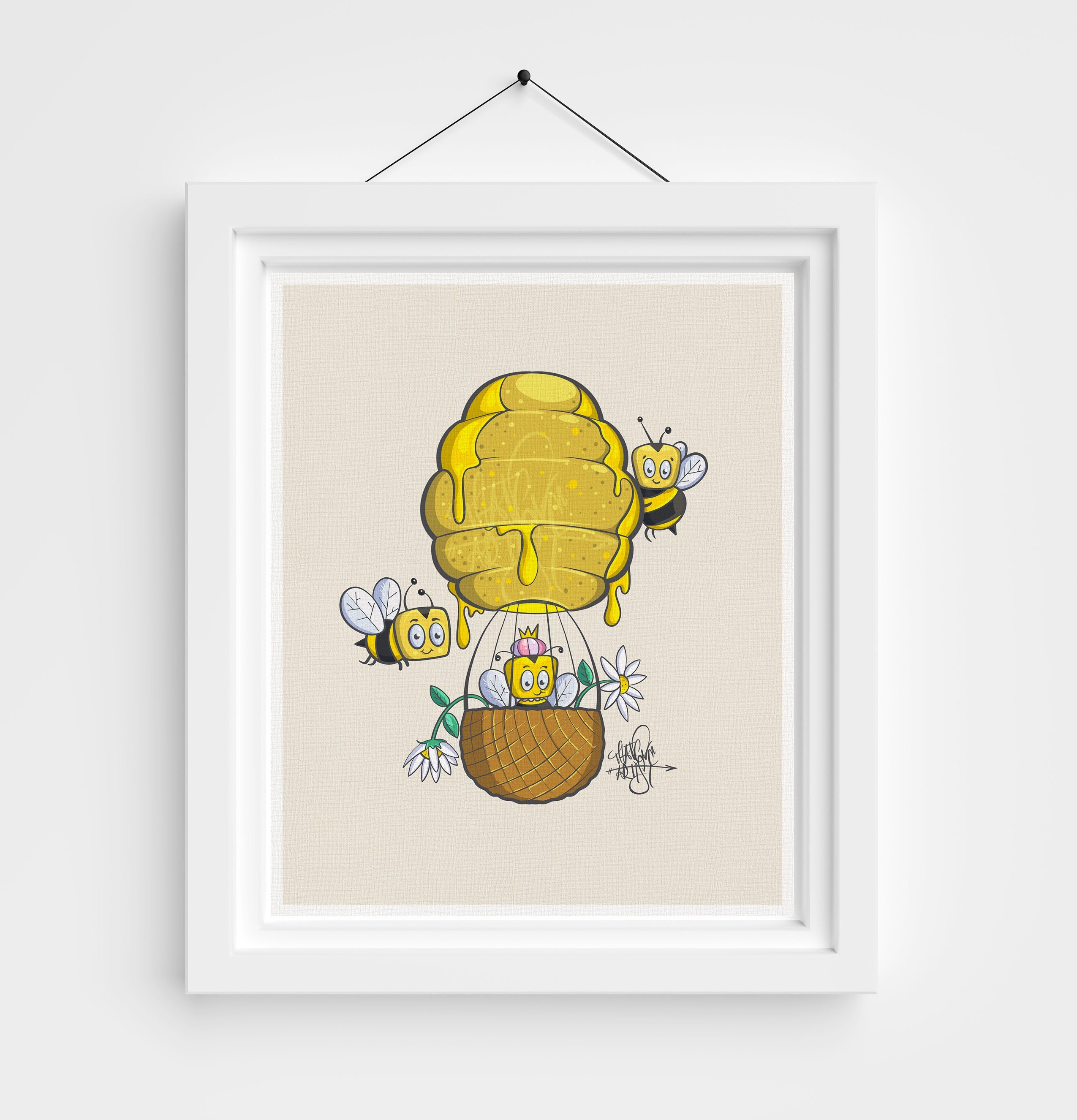 Beehive Air Balloon Print Bumble Bee Art Nursery Wall - Etsy Beehive Air Balloon Print Bumble Bee Art Nursery Wall - Etsy