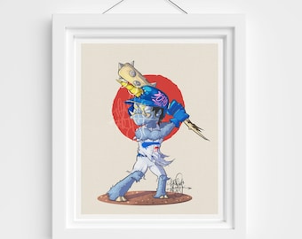 The Monster Show Print / LA Baseball / Obras de arte / Los Angeles Wall Art / Cartel de béisbol / Ese artista