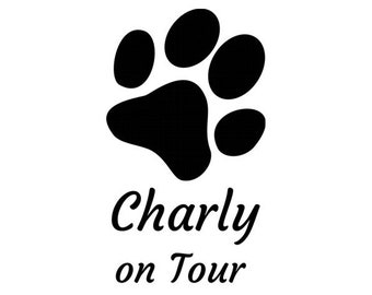Autoaufkleber Hund Name Pfote personalisieren Hund on Tour
