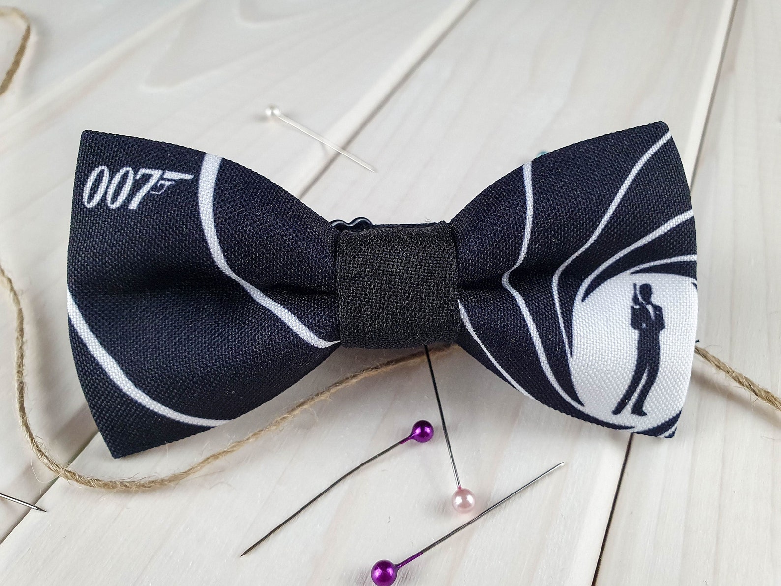 James Bond Logo Bow tie 007 Comics bowtie Spie bow tie Etsy