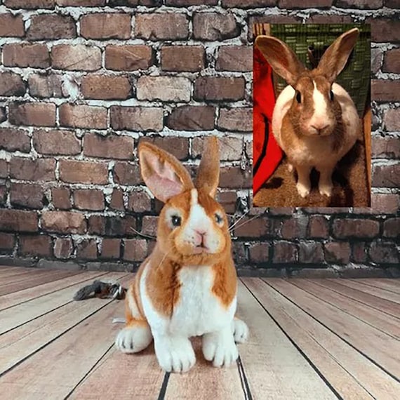 Realistic Bunny Stuffed Animal, Rabbit Stuffed Animal, Memory Rabbit, Custom Rabbit Plush, Memory Bunny Pattern, Bunny Plush