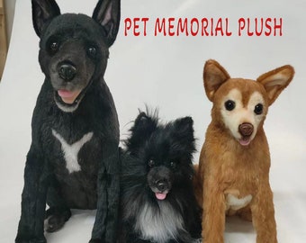 Memorial de animales de peluche hecho a mano / Animal de peluche personalizado / Felpa de mascota personalizada / Perro de peluche personalizado / Réplica de perro fallecido /