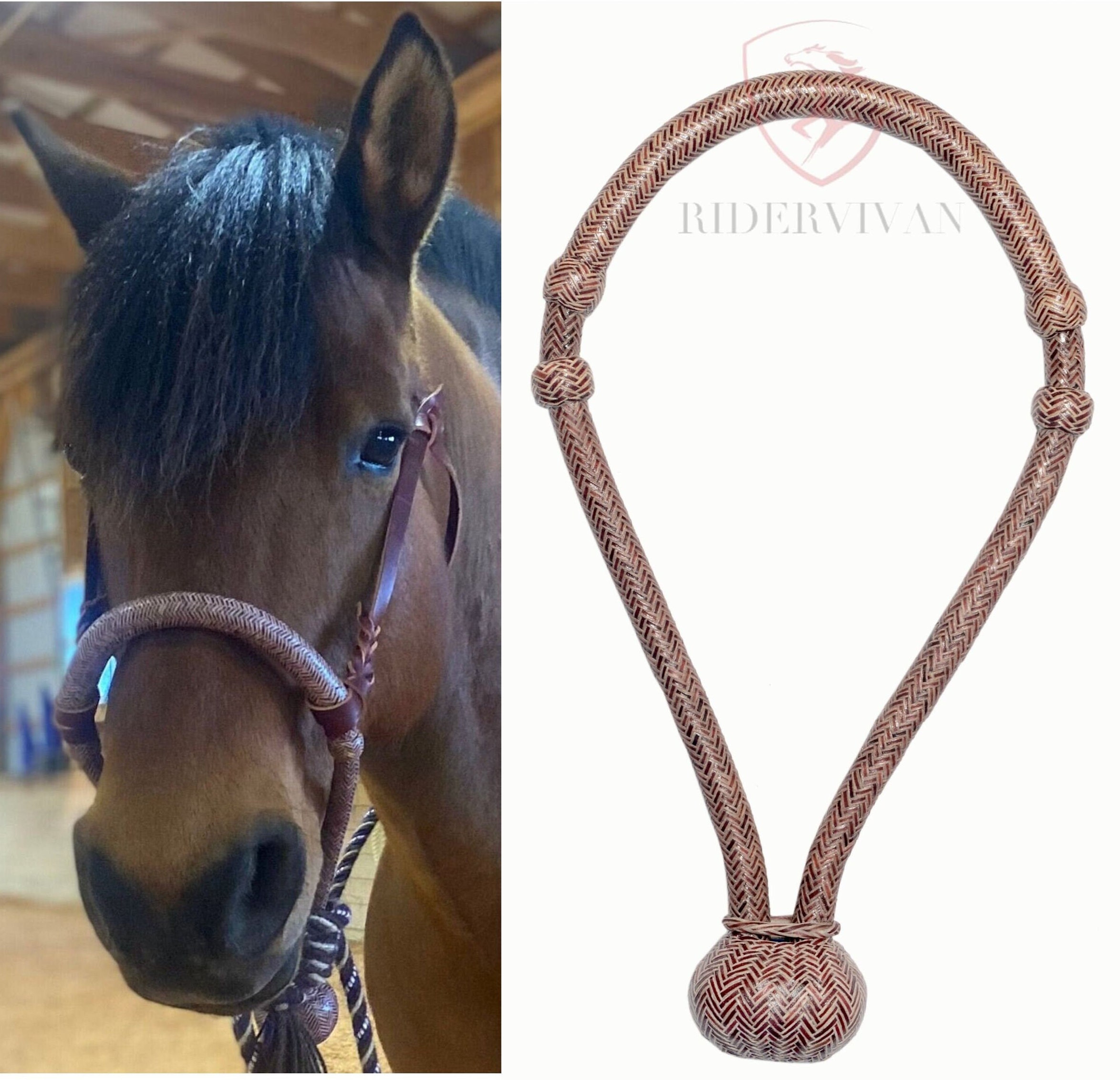 Showman™ Fine quality rawhide core show bosal with a cotton mecate rei –  Dark Horse Tack Company