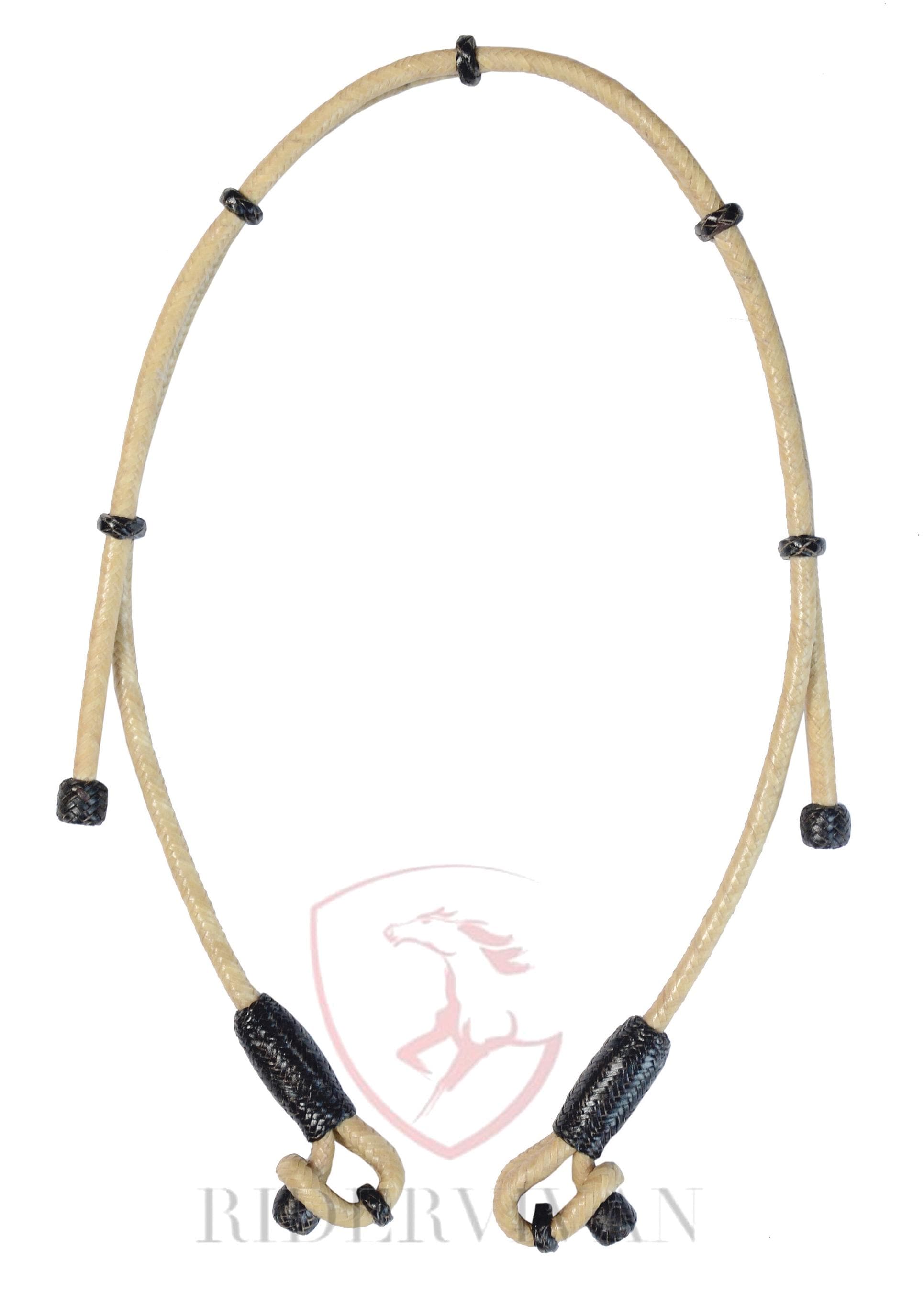 Cintre bosal cheval en cuir brut tressé à la main, noeud réglable en cerisier foncé - France