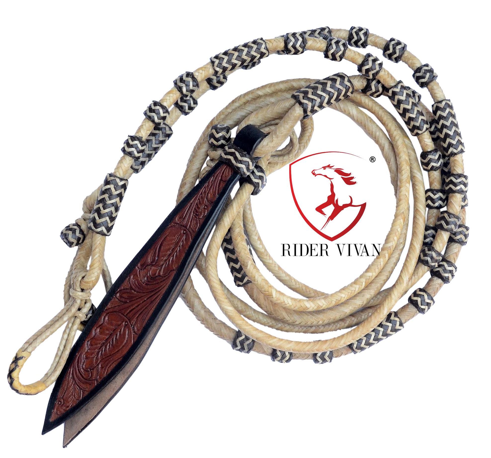 Rênes Western En Cuir Vintage Style Romel - Longueur 47 Pouces - Marron - Occasion - Kangourou Probable