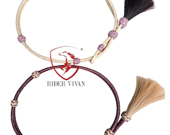 Cowboy Hutband Set aus Rohleder, Natur & Kirschrot, verstellbar