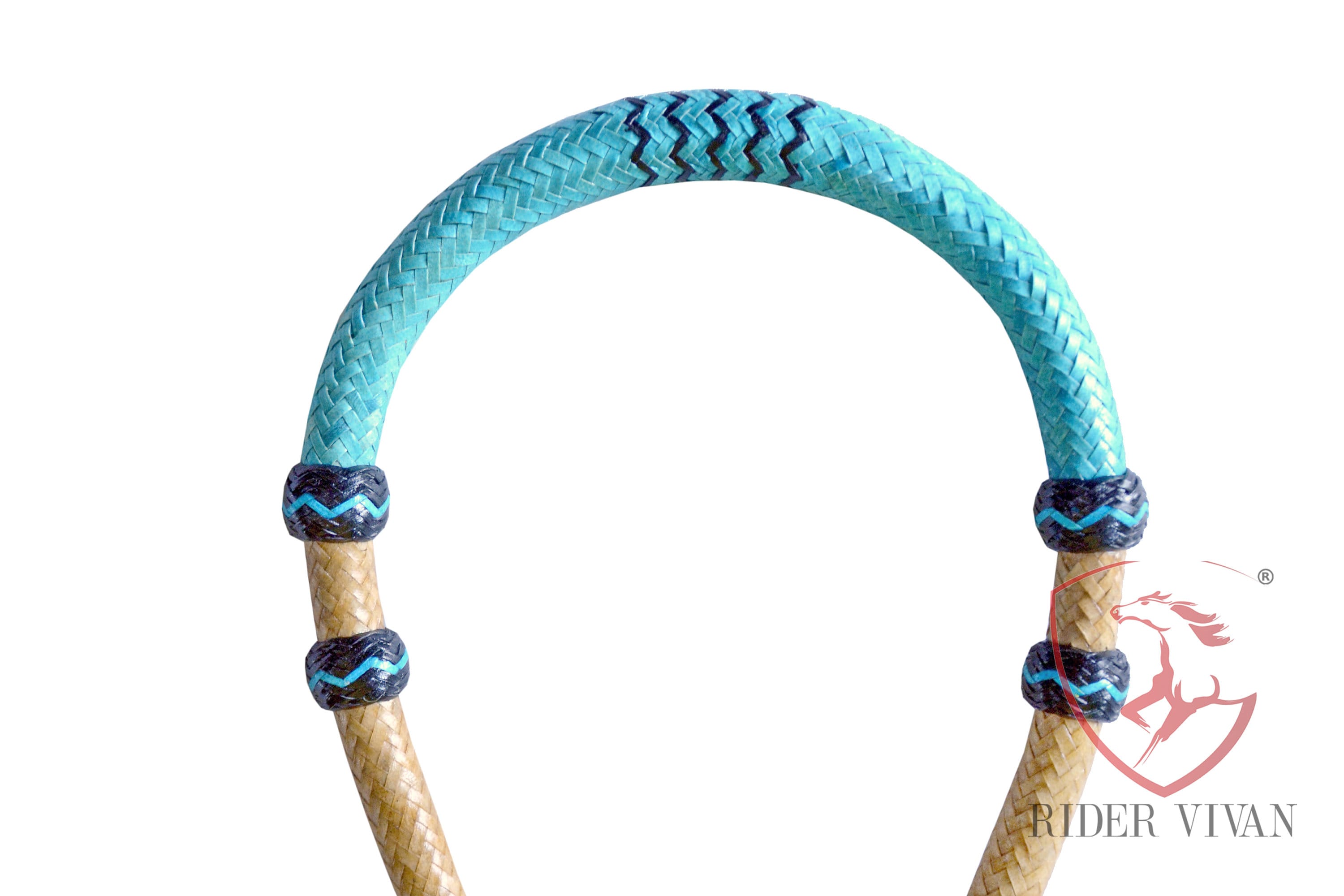 Bosal de cheval en cuir brut fait main - Cheval de selle western hackamore 40 tresses - France