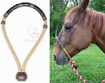 Bosal de cheval fabriqué à la main en cuir brut, noir et cerisier, 24 tresses - Canada