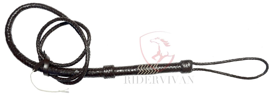 Handmade Top Quality Genuine Leather Bullwhip With Steel Handle Flogger Whip