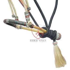 Handmade Bosal Set, 40 Plaits Rawhide Natural & Black Bosal Set, Bosal ...