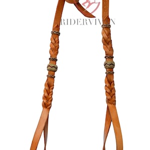 Beautiful Bosal Hanger single-ply 1/2&quot; Natural Leather Bosal Noseband Hanger - Self-tie