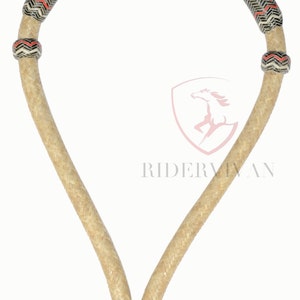 Handmade Horse Bosal, Natural & Black Rawhide Bosal, 40 Plaits Western Bosal.