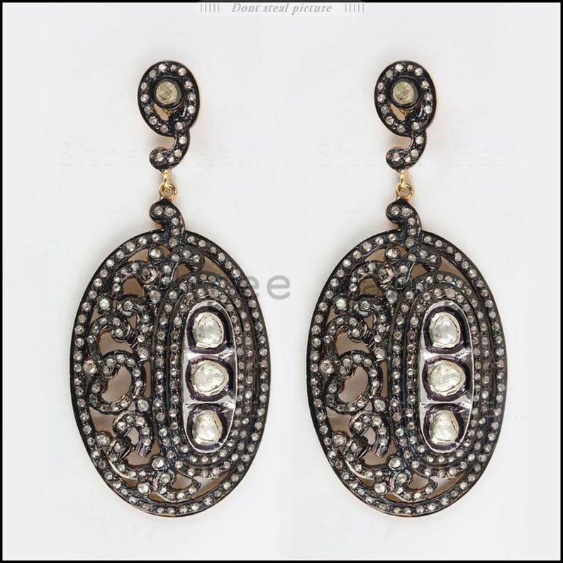 Handmade antique earring Easter Gift Birthday Gift earring Fine Silver Earring Woman Gift Earring 925 Sterling Silver Diamond Jewelry