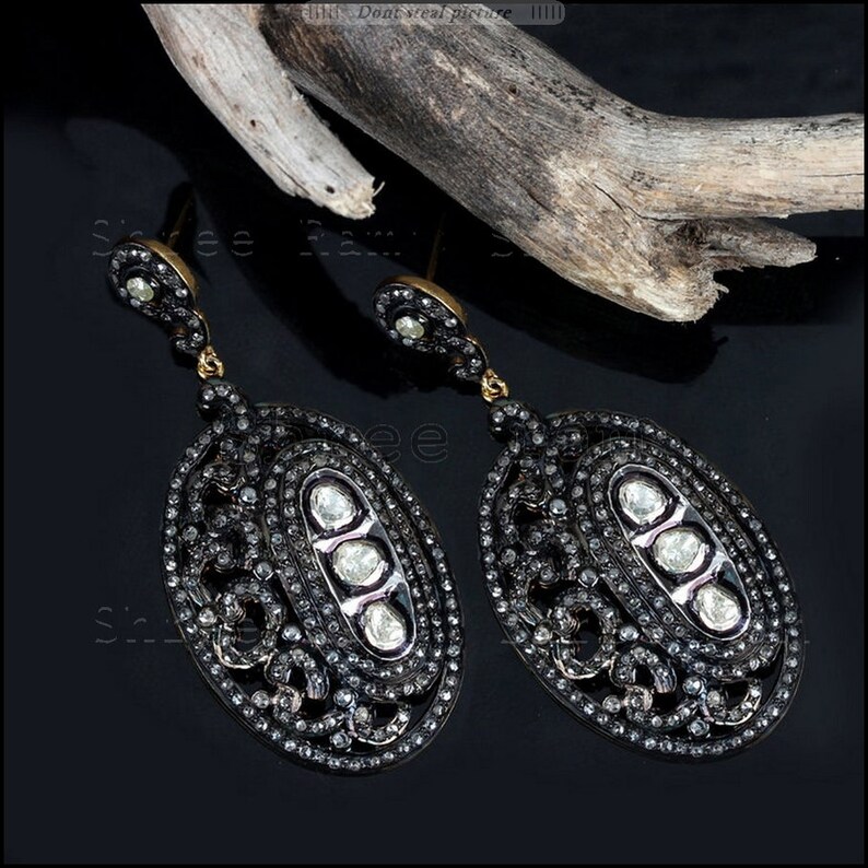 Handmade antique earring Easter Gift Birthday Gift earring Fine Silver Earring Woman Gift Earring 925 Sterling Silver Diamond Jewelry