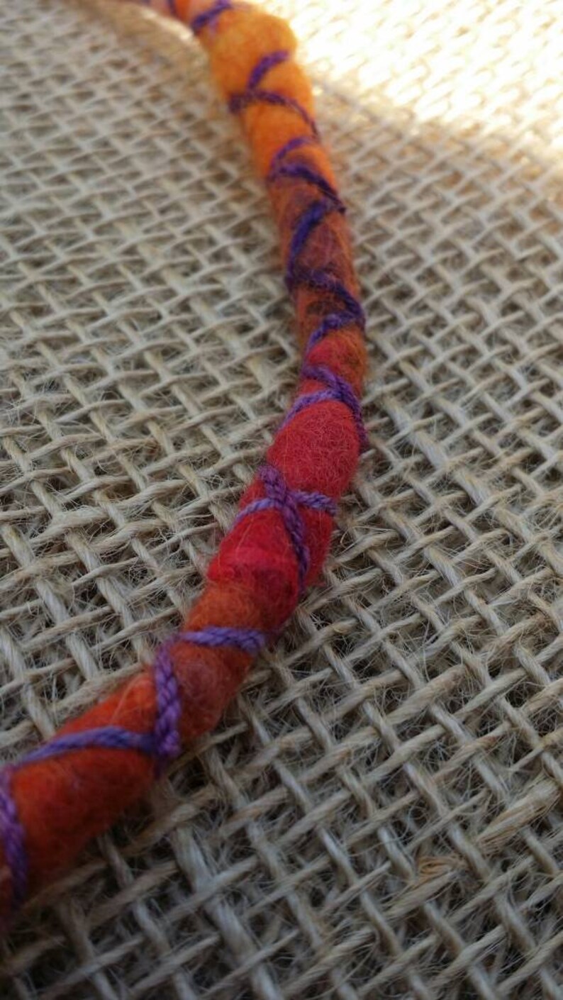 Boho dreadlock wrap tie felted wool dread flexible bendable hair tie synthetic dreads hippie gypsy hair accessory wire core wool tieback
