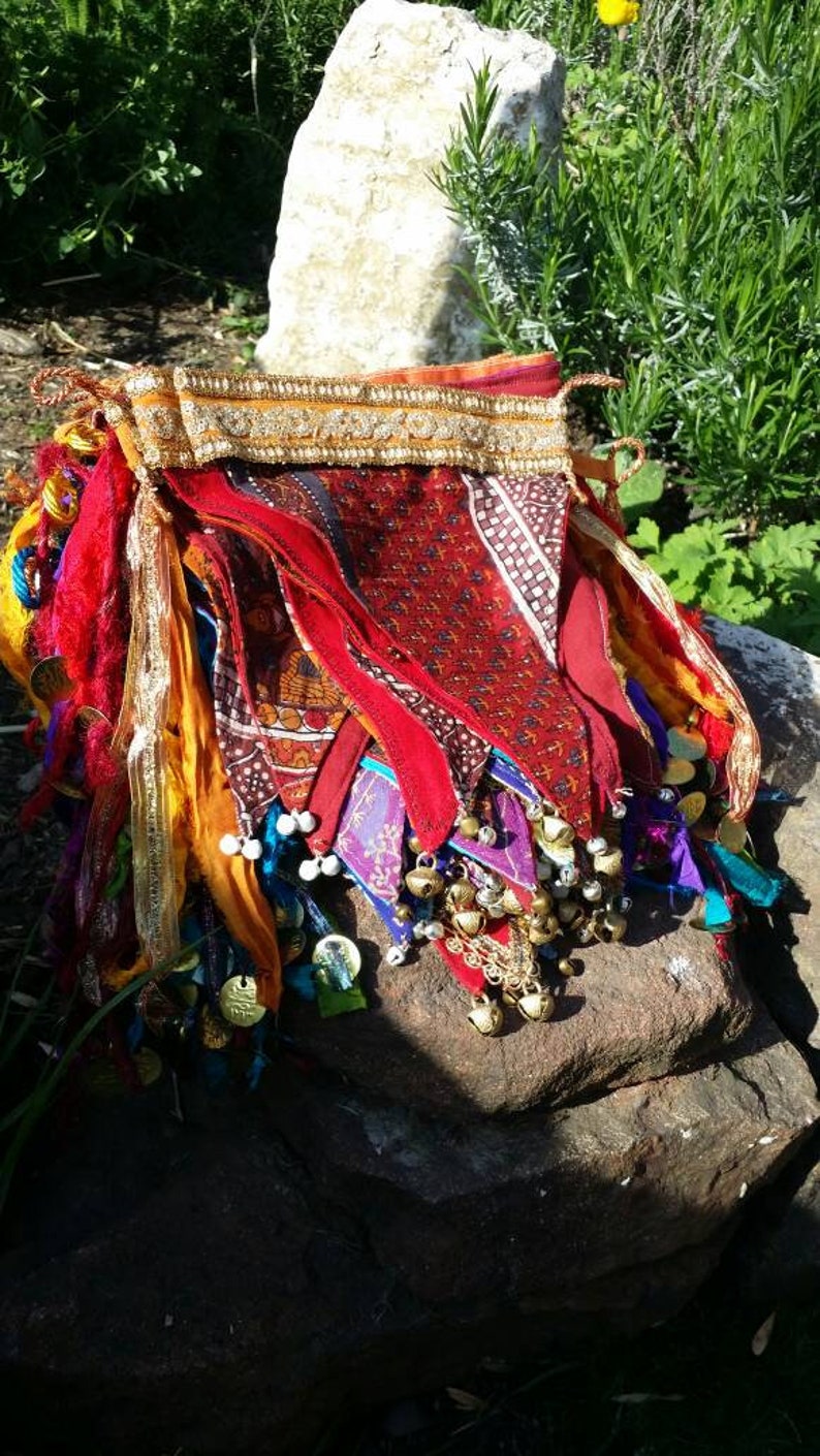 Luxury Indian inspired bunting flags boho gypsy upcycled recycled handmade prayer flag bells beads birthday wedding party garden toran raggy