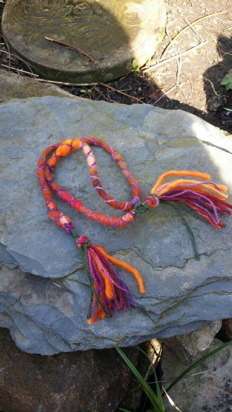 Boho dreadlock wrap tie felted wool dread flexible bendable hair tie synthetic dreads hippie gypsy hair accessory wire core wool tieback